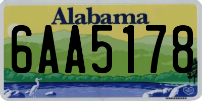 AL license plate 6AA5178