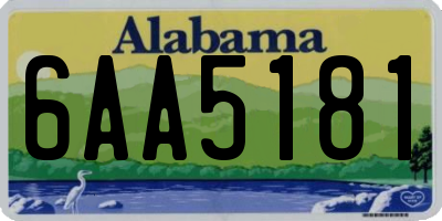 AL license plate 6AA5181