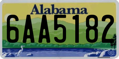 AL license plate 6AA5182