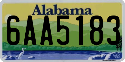 AL license plate 6AA5183