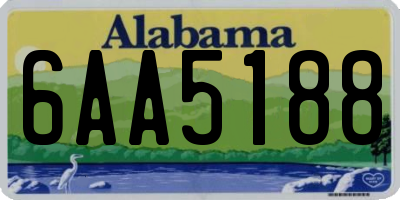 AL license plate 6AA5188