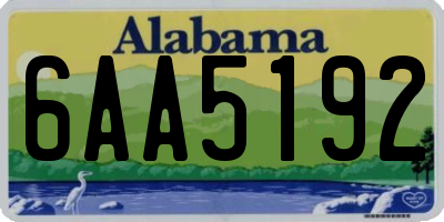 AL license plate 6AA5192