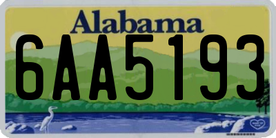 AL license plate 6AA5193