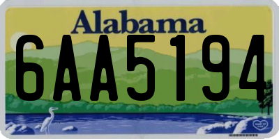 AL license plate 6AA5194