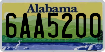AL license plate 6AA5200