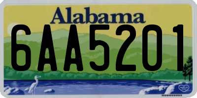 AL license plate 6AA5201