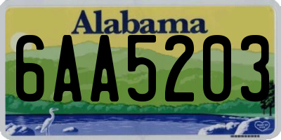 AL license plate 6AA5203