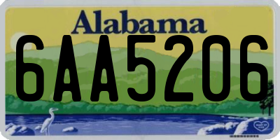 AL license plate 6AA5206