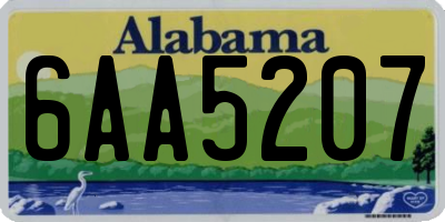 AL license plate 6AA5207