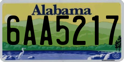 AL license plate 6AA5217