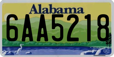 AL license plate 6AA5218