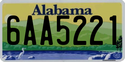 AL license plate 6AA5221