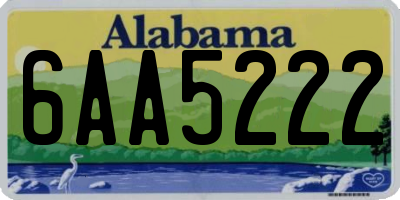 AL license plate 6AA5222
