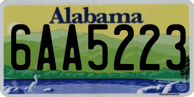 AL license plate 6AA5223