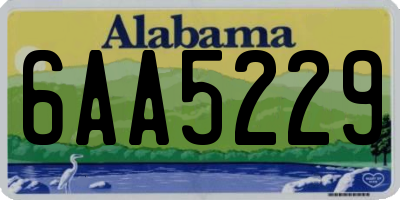 AL license plate 6AA5229
