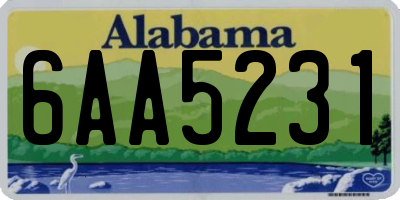 AL license plate 6AA5231