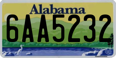 AL license plate 6AA5232