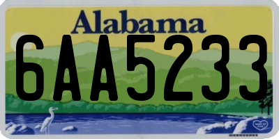 AL license plate 6AA5233