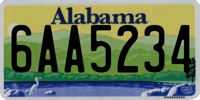 AL license plate 6AA5234