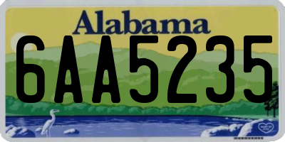 AL license plate 6AA5235