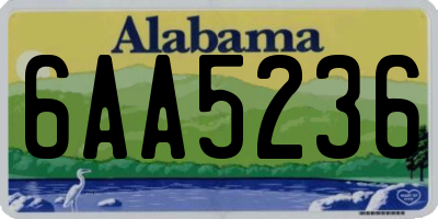 AL license plate 6AA5236