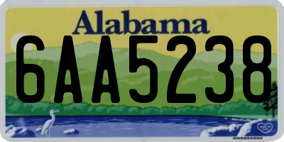 AL license plate 6AA5238
