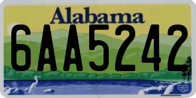 AL license plate 6AA5242