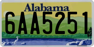 AL license plate 6AA5251