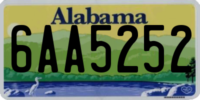 AL license plate 6AA5252