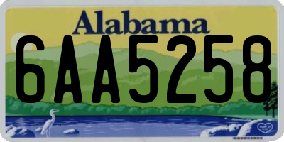AL license plate 6AA5258