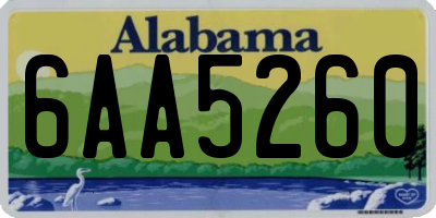 AL license plate 6AA5260