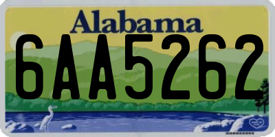 AL license plate 6AA5262