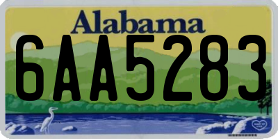 AL license plate 6AA5283