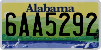 AL license plate 6AA5292