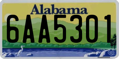 AL license plate 6AA5301