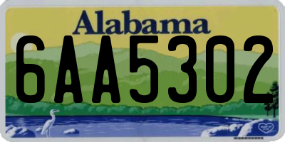 AL license plate 6AA5302