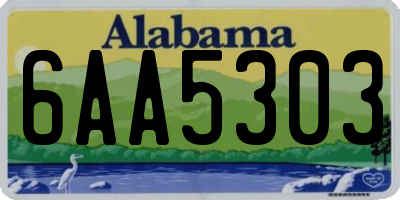 AL license plate 6AA5303