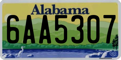 AL license plate 6AA5307