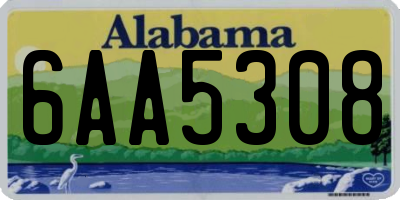 AL license plate 6AA5308