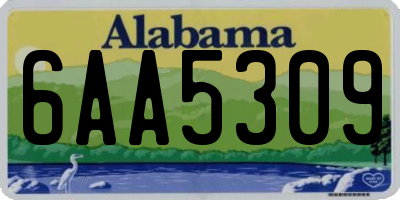 AL license plate 6AA5309