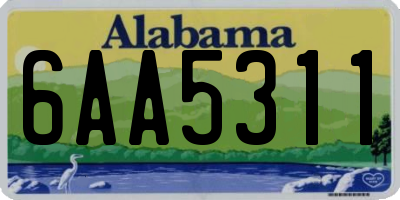 AL license plate 6AA5311