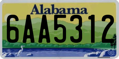 AL license plate 6AA5312