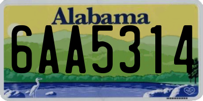 AL license plate 6AA5314
