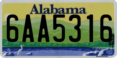 AL license plate 6AA5316