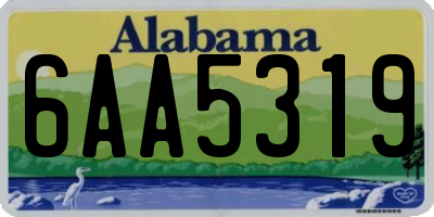 AL license plate 6AA5319