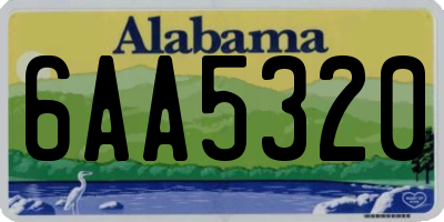 AL license plate 6AA5320