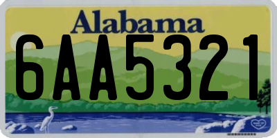 AL license plate 6AA5321