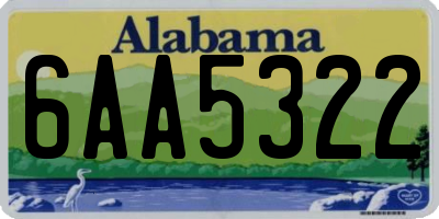 AL license plate 6AA5322