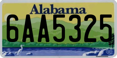 AL license plate 6AA5325