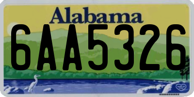 AL license plate 6AA5326